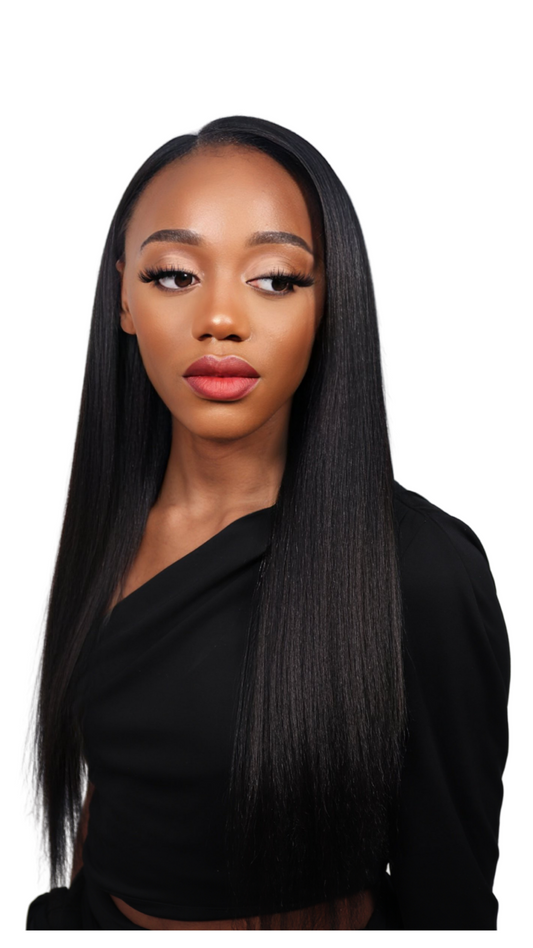 Kinky straight weft extensions Afro blow out hair natural hair weft