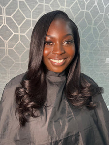 Kinky straight weave with leaveout